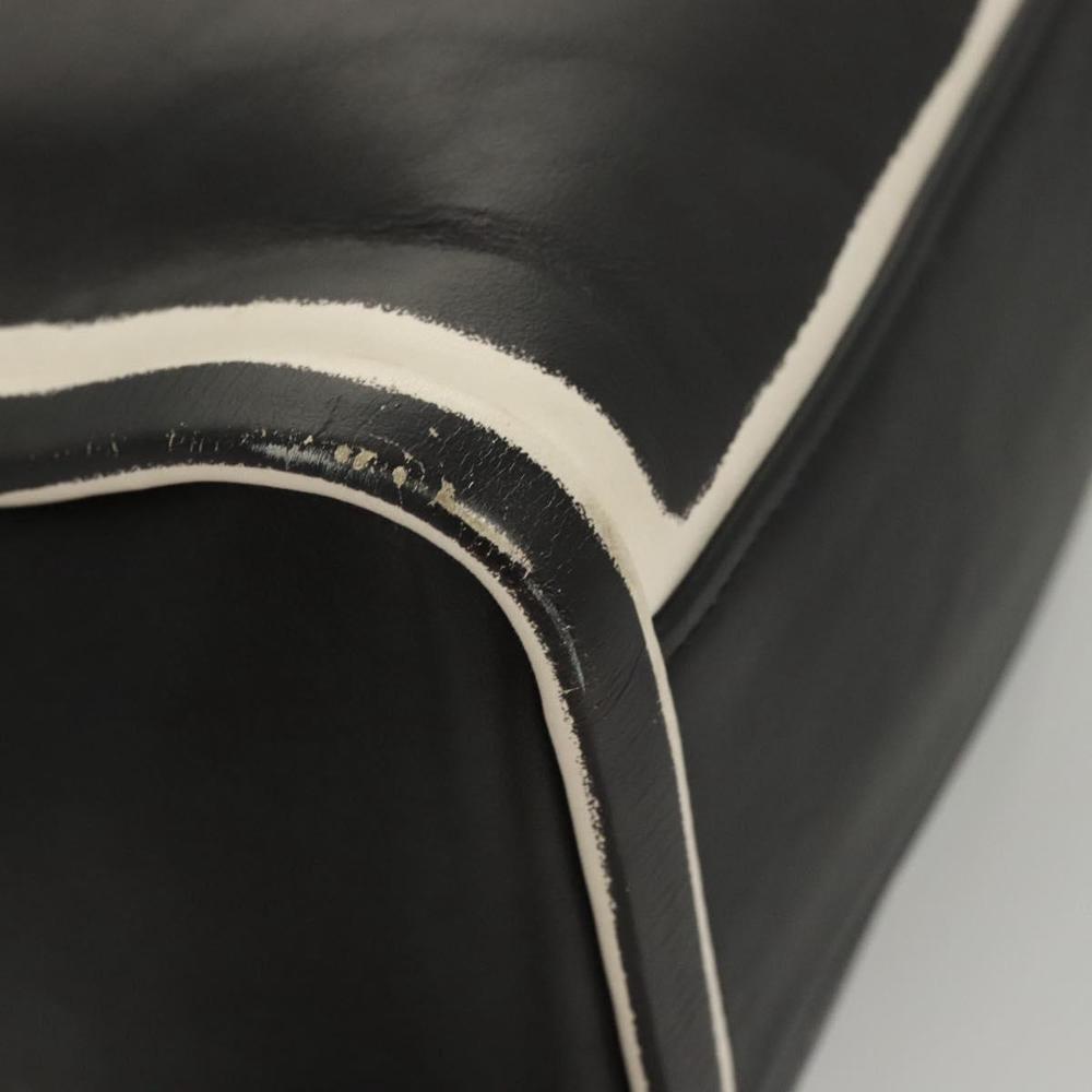 PRADA Hand Bag Leather Black White Auth 122125 - Picture 9 of 16